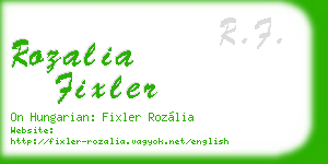 rozalia fixler business card